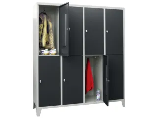 lockerkast,HxBxD 1850x1600x500mm,4x2vakken,RAL7035,front RAL7016 - 2