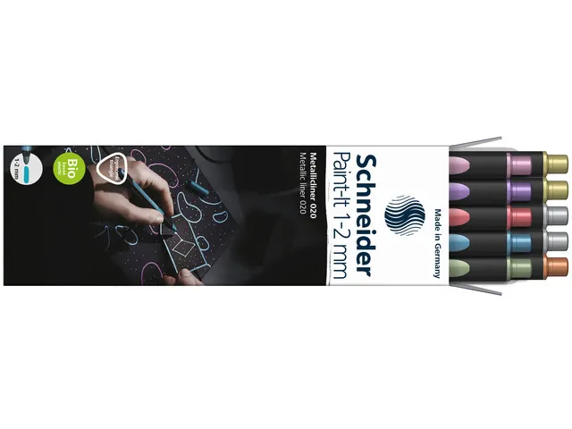 Metallic liner Schneider Paint-It 020 1-2mm doos 10st. ass.kleur (meta