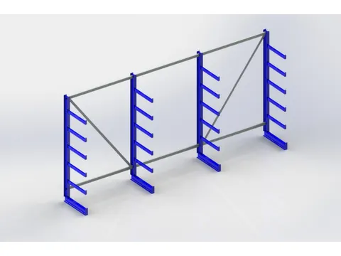 Draagarmstelling 2000x4050x630mm 6gelijk Lange Armen Incl. Poot