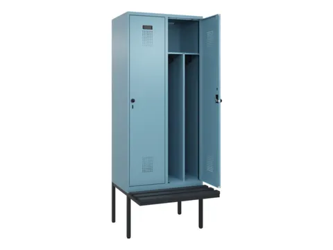 locker met bank,voor scheiding van kleding,HxBxD 2120x800x815mm,2vak