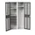 Locker 2000x1050x550mm 3 vakken lade, dubbele ventilatiedeur, RAL7016