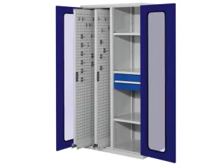 Verticale Uitschuifkast Blauw Vensterdeuren 1950x1000x600mm 2 Legb. - 1