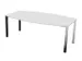 Table de conférence forme de fût 740x2000x1200mm 4 pieds BL-blanc