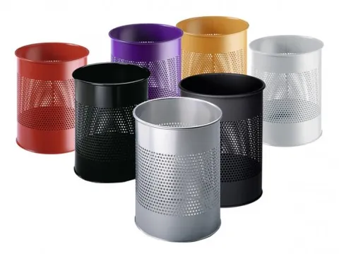 Ronde Afvalbak 15 Liter Grijs Perforatie