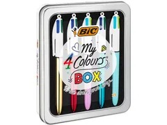 Balpen Bic 4kleuren My Bic medium assorti blik à 5 stuks
