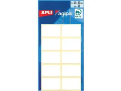 Witte Etiketten In Etui Ft 20x32mm (B X H), 70 Stuks, 10 Per vel