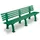 Kunststofbank 740x2000x380mm Zit H 440mm 9 Latten 3 Pootstellen Groen