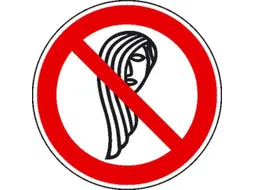 verbodsbord,Verboden te bedienen met lang haar,PVC,Ø 100mm