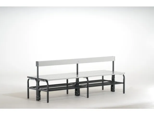dubbele zitbank,HxLxD 770x2000x725mm,alu. lijsten,frame staal RAL7016