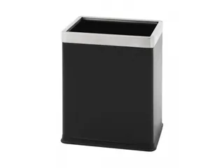 Dubbelwandige papierbak rechthoekig 10 Liter Zwart RVS - 1