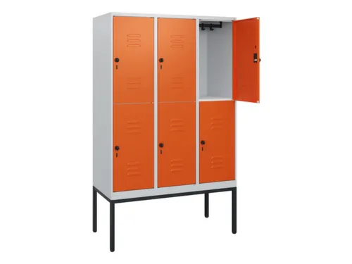 dubbeldekse locker,HxBxD 1950x1200x500mm,3x2vak.,vak B 400mm