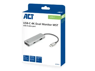 Adapter ACT USB-C 4K multiport voor 2 HDMI monitoren - 9