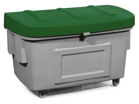 strooigoedbak,400l,HxBxD 780x1210x785mm,PE,grijs,deksel groen