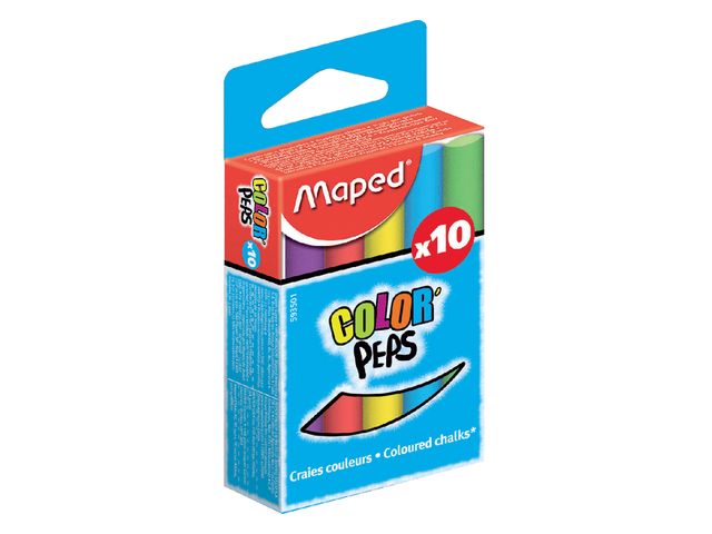 Schoolbordkrijt Maped Color'Peps set á 10 stuks assorti | SchoolbordenShop.nl