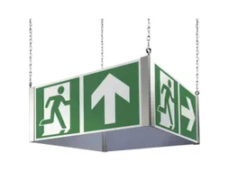 Kubus met vluchtroutepictogrammen,Vluchtroutesignalering nooduitgang