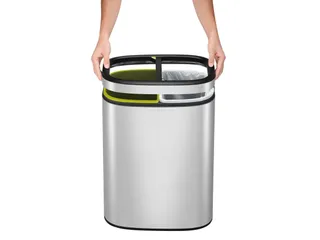 Gescheiden Afvalbak Oli-cube Open Top Bin 10+10 Liter Mat RVS - 3