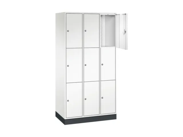 lockerkast,HxBxD 1950x920x500mm,3x3vakken,cil.-slot,sokkel