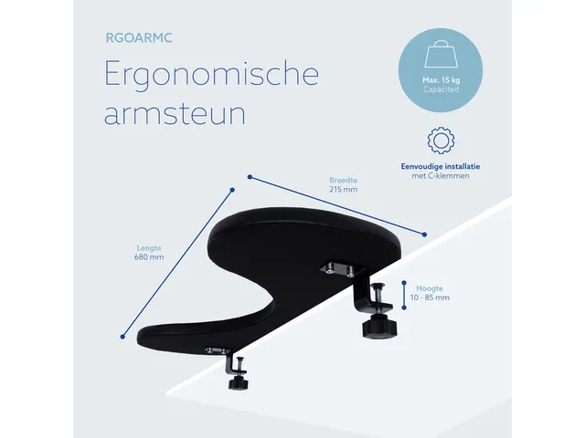 R-Go Tools Ergonomisch Armsteun R-Go soft foam Zwart