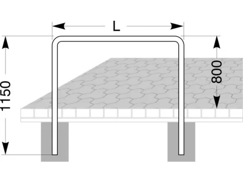 Fietsbeugel H (boven De Grond) X L 800x1000mm Ø 48mm Om Te Betonneren