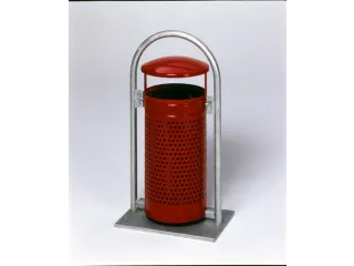Afvalbak Met Beugel 65 Liter Plaatstaal Ral 3004 - 1