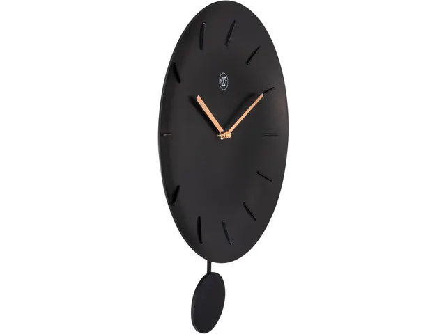 Wandklok nXt Bowl Ø 30cm zwart streepaanduiding
