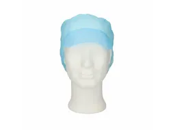 PPnw pet met klep haaropvang, blauw 'snood cap' 1000 Stuks
