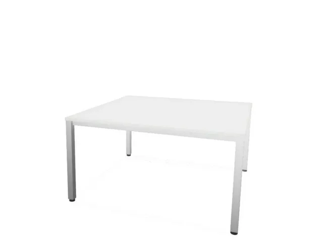 vergadertafel HxBxD 74x140x140cm vierkant Bl-wit 4voeten alu