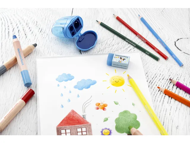 Taille-crayon Eberhard Faber 3 trous bleu