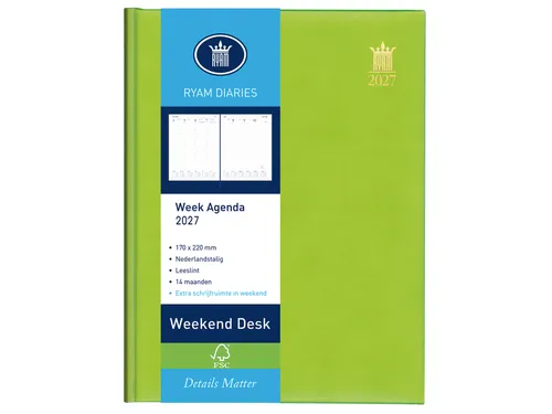 Agenda 2027 Ryam Weekplan Weekend Desk Lazio 7dagen/2pagina's assorti