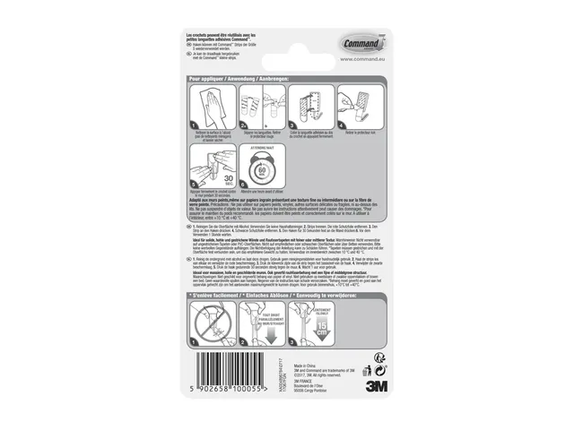 Draadhaak Command incl bevestigingsstrip 3 stuks