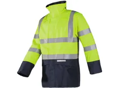 Veste de pluie Sioen 7219 Elliston jaune fluo/bleu marine Taille S