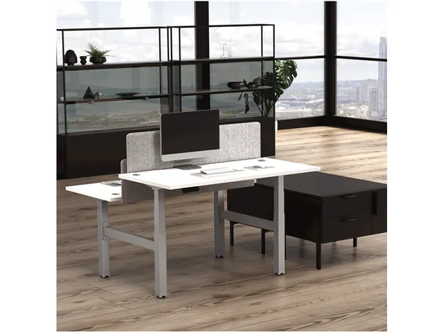 Cambio Zit-Sta bureau duo bench frame Zilver