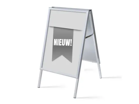 Stoepbord A1 complete set met print "NIEUW" Grijs