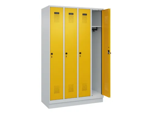 locker,HxBxD 1950x1200x500mm,4vak,vak B 300mm,draaigrendel,sokkel