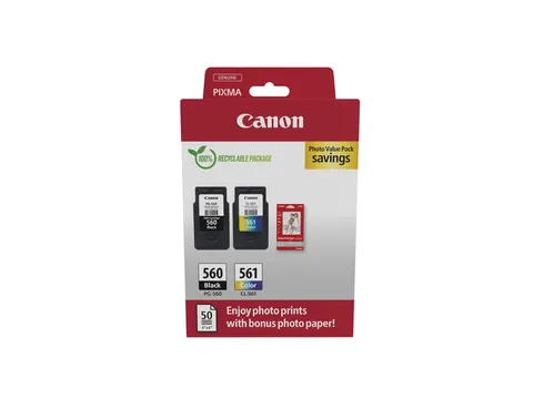 Inktcartridge Canon PG-560 CL-561 zw + kl + papier