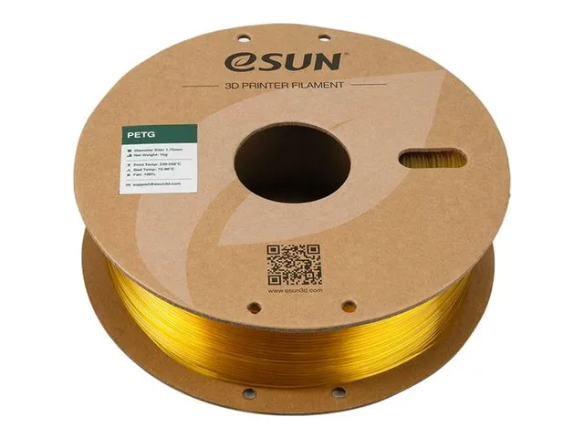 eSUN 3D printer Filament PETG 1,75mm Geel transparant 1kg