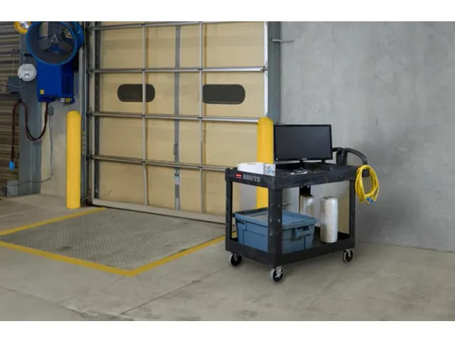 Rubbermaid BRUTE Heavy-Duty Werkwagen Groot 2 Schappen Zwart
