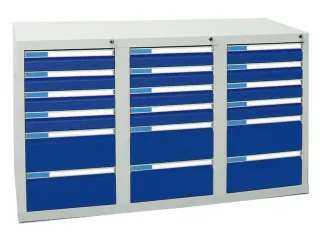 ladekast HxBxD 900x1500x500mm 18laden vergrendeling RAL7035 RAL5010 - 1