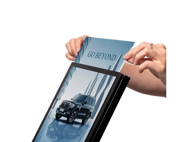 Verlichte Brochure Standaard LED Slide In A4 Zwart