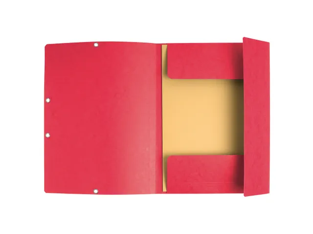 Elastomap 3 kleppen glanskarton 355gm² A4 Rood