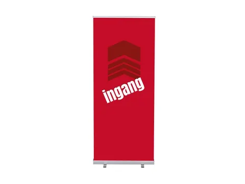 Roll-Banner 85x200 complete set met print "Ingang" Rood