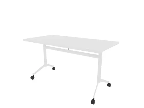 klaptafel,HxBxD 750x1400x700mm,hoekig,T-voet wit,ovale buis,blad wit