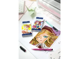 Tekenstift Faber-Castell Pitt Artist Pen Manga 6-delig etui Kaoiro - 4