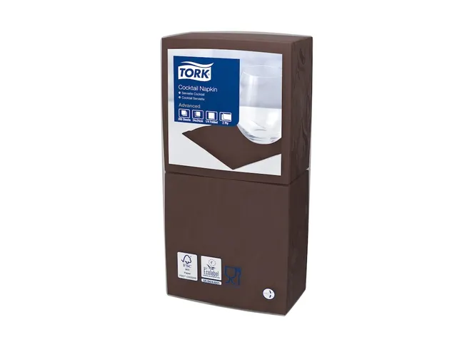 Tork 477834 Cocktailservet Advanced Bruin 24x24cm