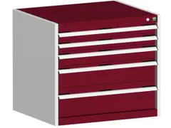 ladekast HxBxD 700x800x650mm 5laden romp RAL7035 front RAL3004