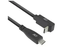 Kabel ACT USB-C standaard naar USB-C hoek boven/beneden 10Gbps 1m