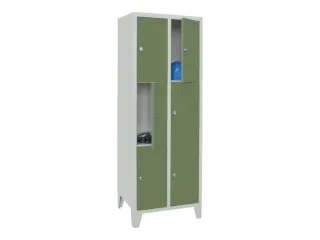 lockerkast,HxBxD 1850x600x500mm,2x3vakken,RAL7035,front RAL6011 - 2