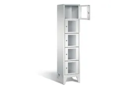 Lockerkast 1850x420x500mm 1x5 vakken Cilinderslot Poten, RAL7035