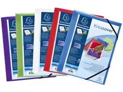 Elastomap Exacompta Kreacover A4 3 kleppen PP assorti