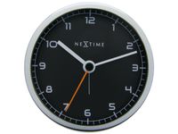 Alarmklok Nextime 9x9x7.5cm Metaal Zwart 'company Alarm' cijfers